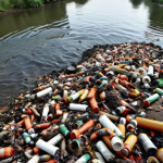 **Prompt:** Industrial waste being dumped directly into a river, polluting the water and killing fish. Focus on the toxic chemicals and their impact on aquatic life.