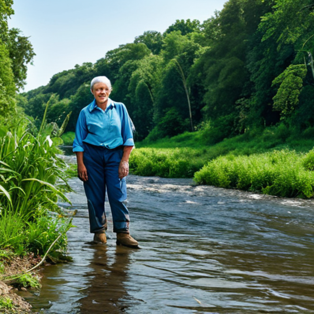 **
A fully clothed, professional environmentalist stands by a river, planting trees on the bank, promoting river health. The scene includes appropriate attire, perfect anatomy, and natural proportions. Background shows a clean river flowing through a lush, green landscape. Safe for work, appropriate content, modest, family-friendly.
**
