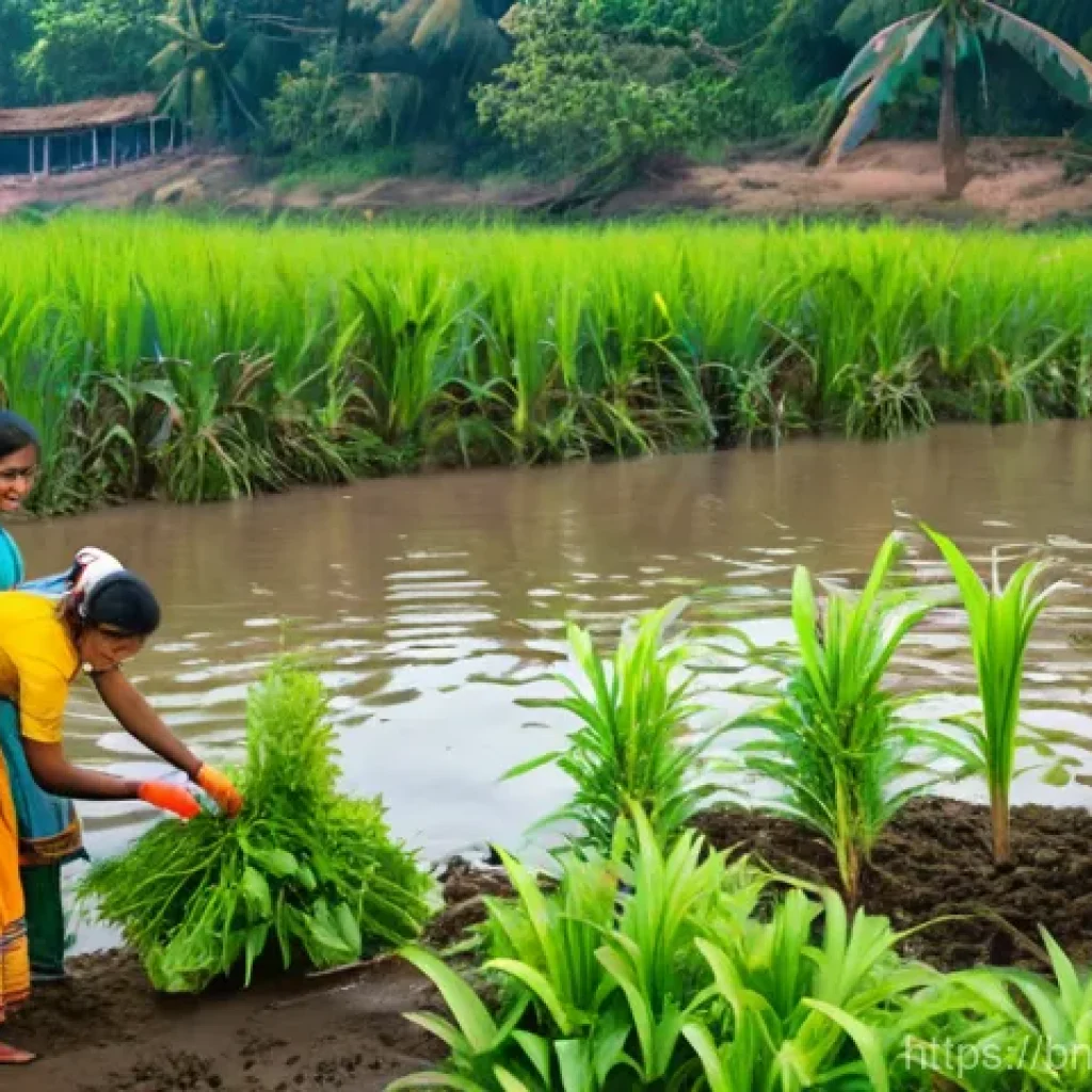 하천 생태계 복원 참여의 장기적 목표 설정 - **Community River Revival in Bengal:** A vibrant, realistic photograph capturing a diverse group of ...